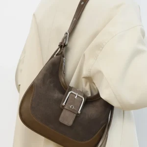 กระเป๋าสะพายไหล่หนังกลับสำหรับผู้หญิง(พรีออเดอร์)